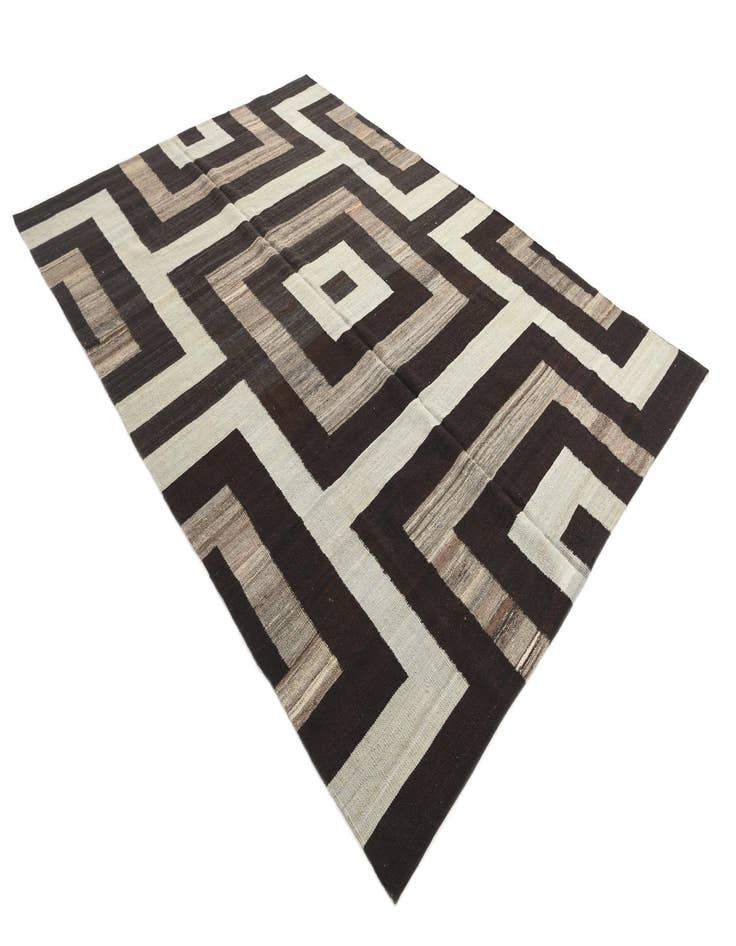 Detail image of 7' x 9' 9  Hand Woven Kilim Modern Wool Rug