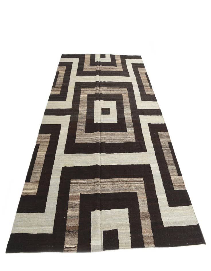 Detail image of 7' x 9' 9  Hand Woven Kilim Modern Wool Rug