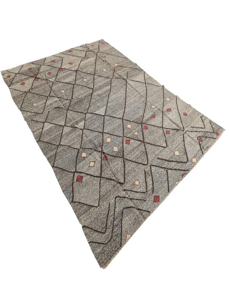 Detail image of 7' 1 x 9' 4  Hand Woven Kilim Modern Wool Rug