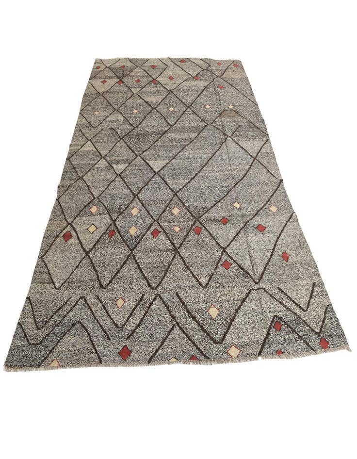 Detail image of 7' 1 x 9' 4  Hand Woven Kilim Modern Wool Rug