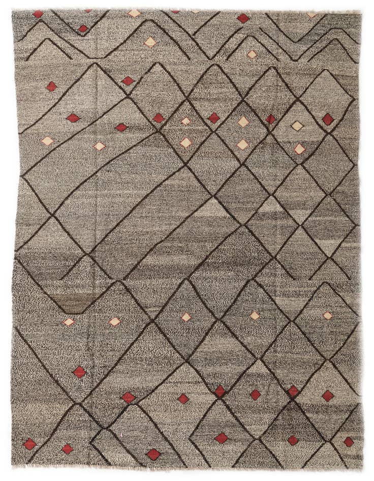 Detail image of 7' 1 x 9' 4 Hand Woven Kilim Modern Wool Rug
