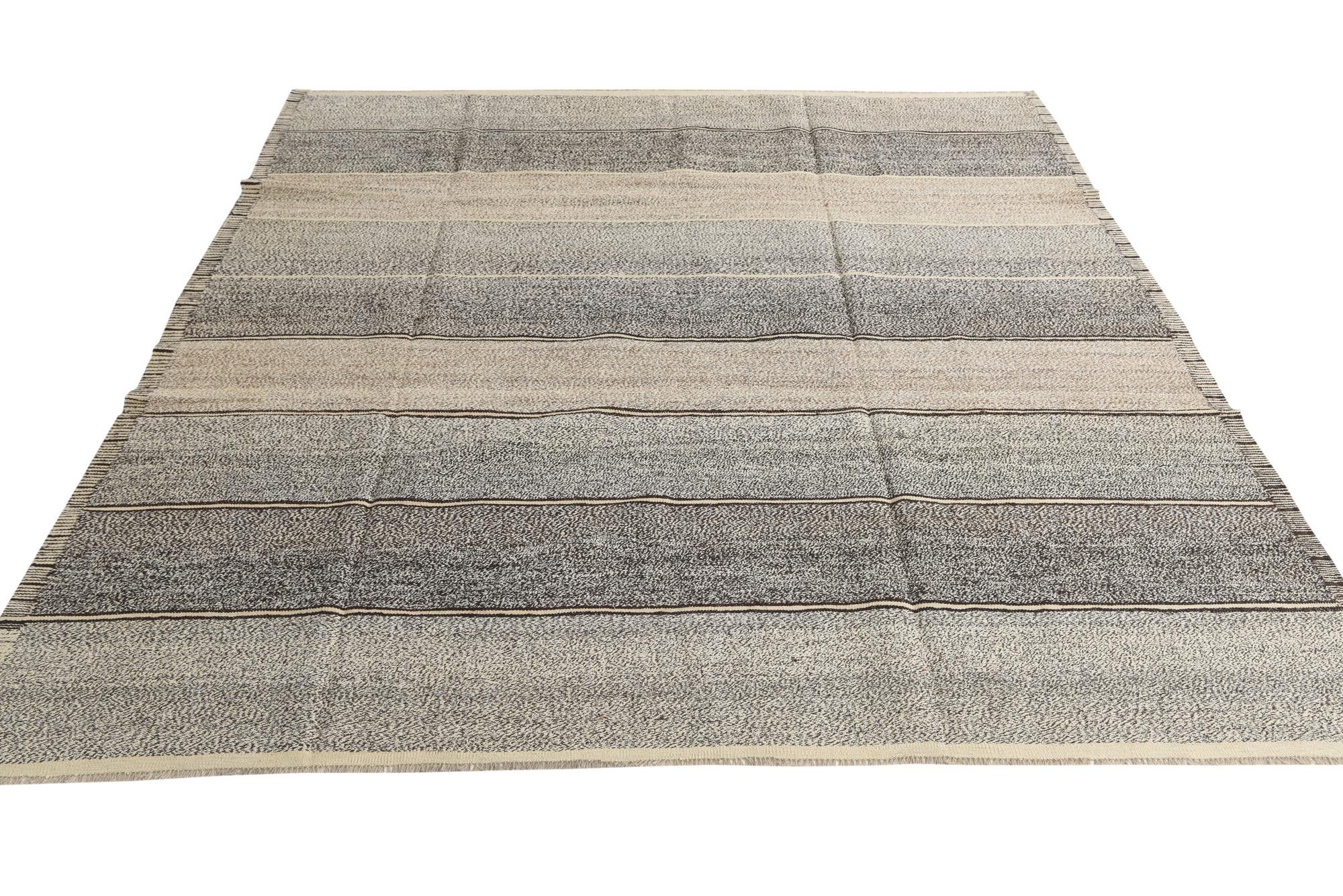 8' 9 x 9' 7 Hand Woven Kilim Modern Wool Rug