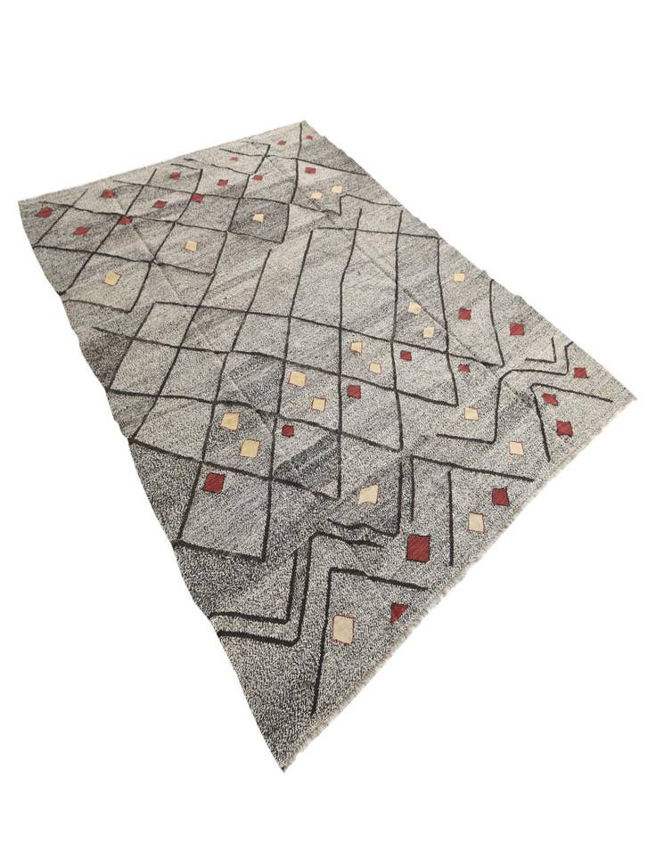 Detail image of 7' 4 x 9' 7  Hand Woven Kilim Modern Wool Rug