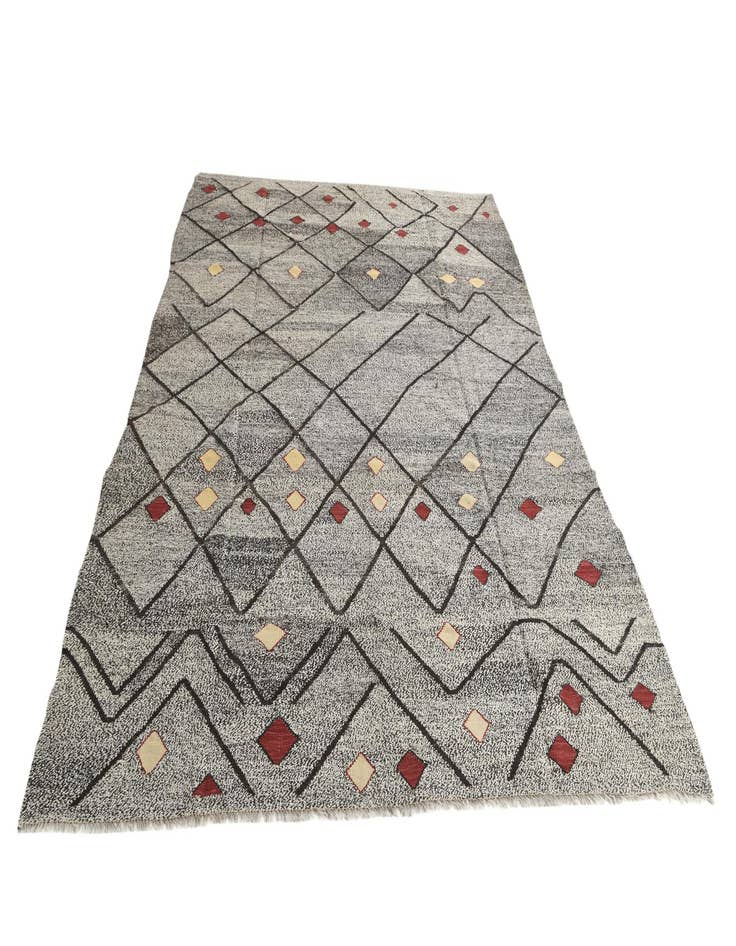 Detail image of 7' 4 x 9' 7  Hand Woven Kilim Modern Wool Rug