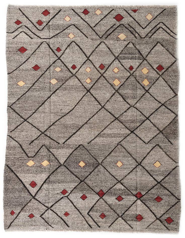 Detail image of 7' 4 x 9' 7 Hand Woven Kilim Modern Wool Rug