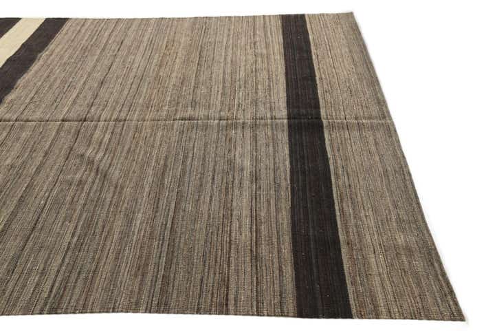 6' 9 x 9' 8 Hand Woven Kilim Modern Wool Rug