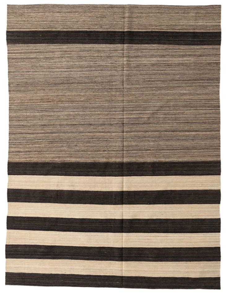 Detail image of 6' 9 x 9' 8 Hand Woven Kilim Modern Wool Rug