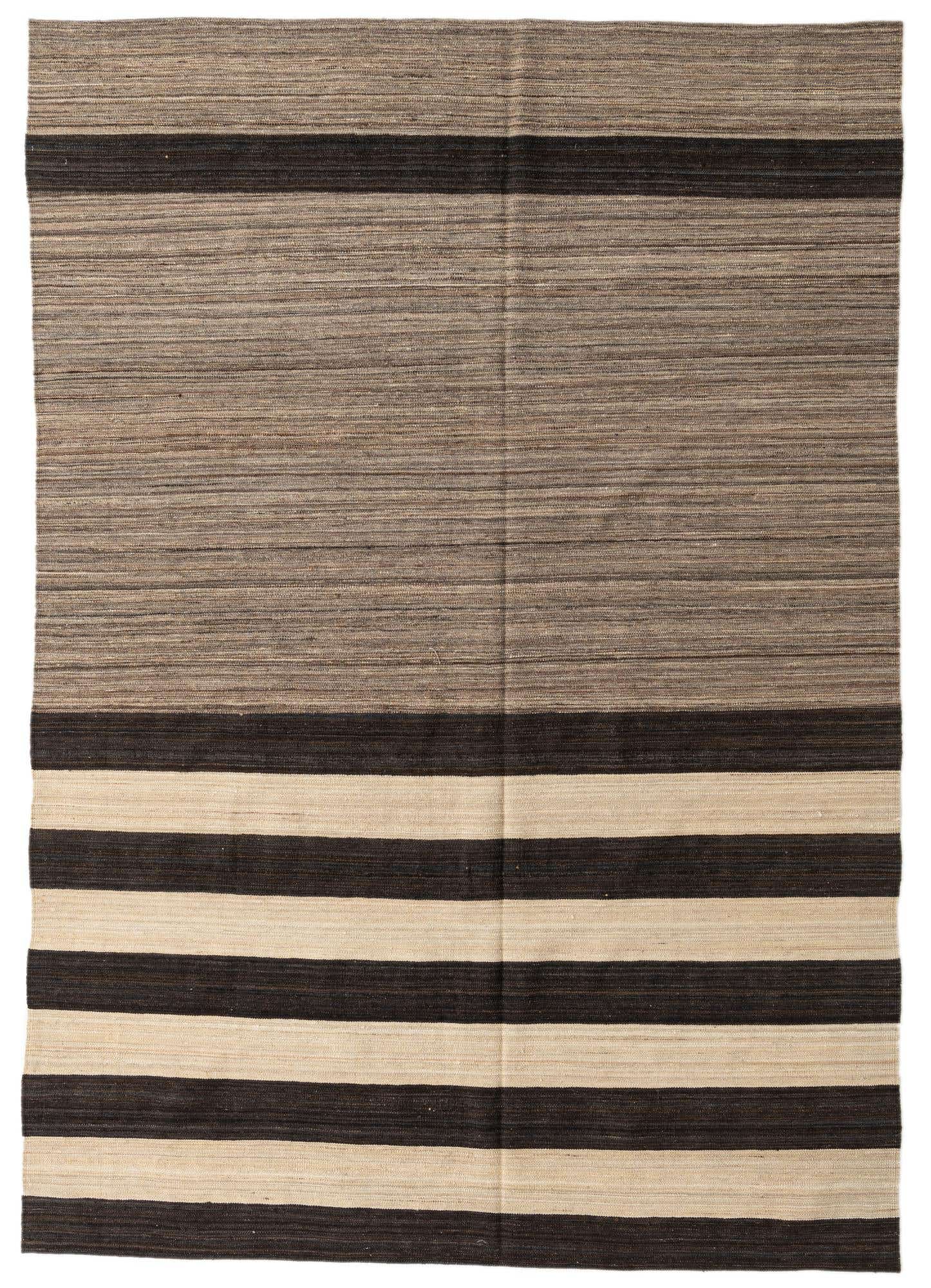 6' 9 x 9' 8 Hand Woven Kilim Modern Wool Rug