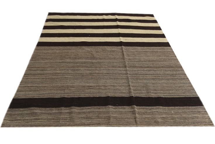Detail image of 5' 9 x 7' 9 Hand Woven Kilim Modern Wool Rug