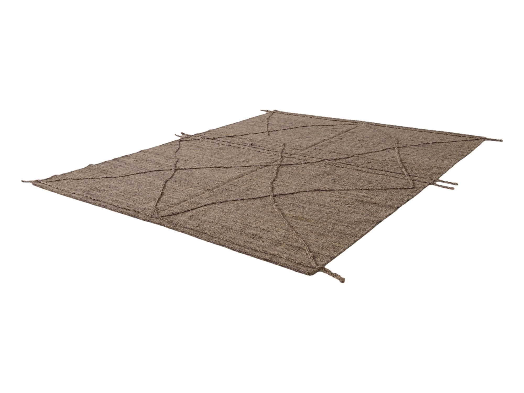6' 4 x 8' 3 Hand Woven Kilim Modern Wool Rug