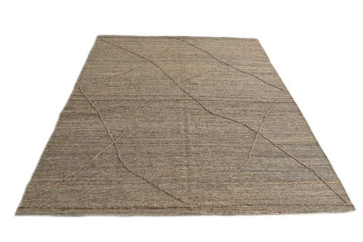 6' 4 x 8' 3 Hand Woven Kilim Modern Wool Rug