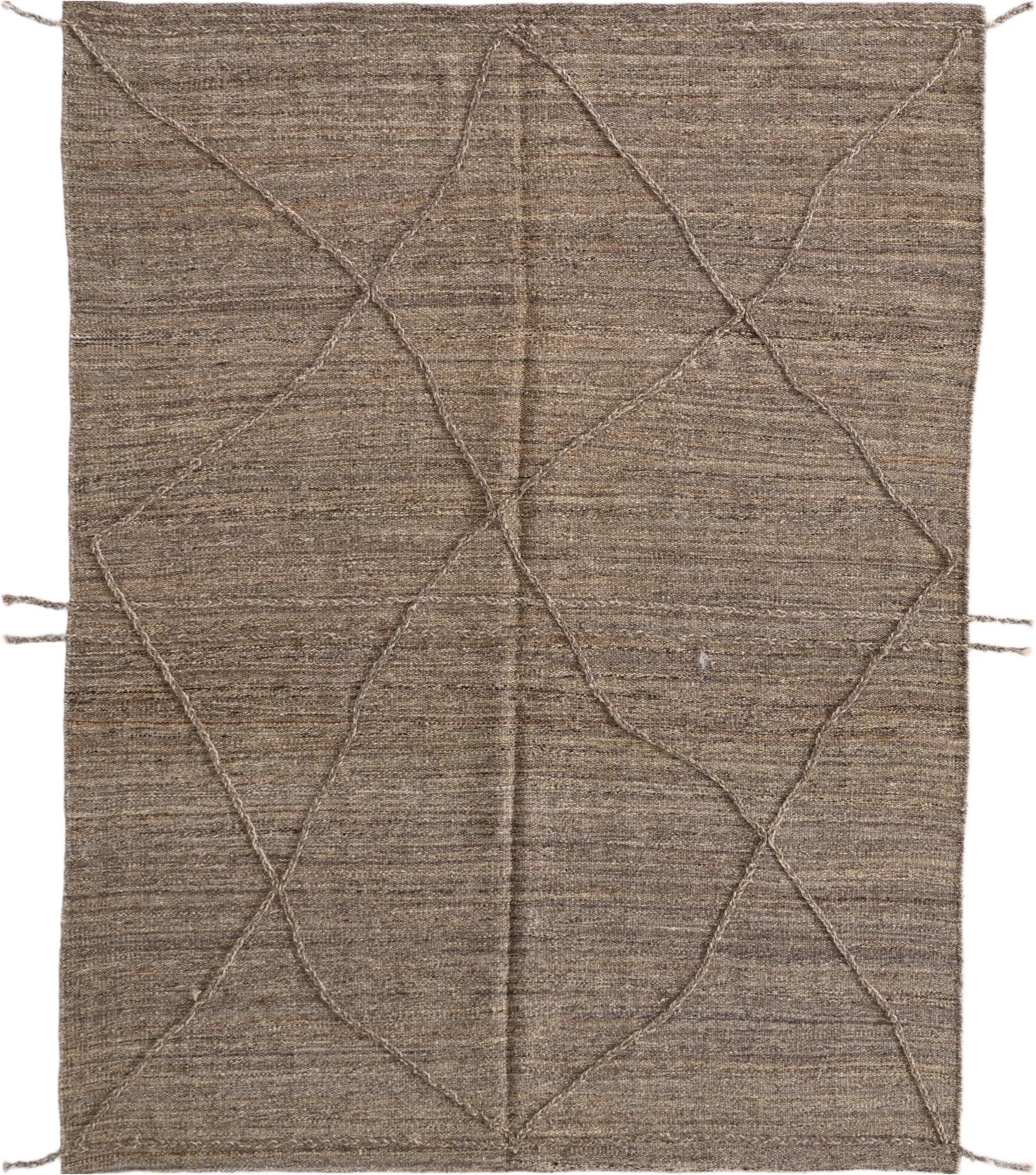 6' 4 x 8' 3 Hand Woven Kilim Modern Wool Rug