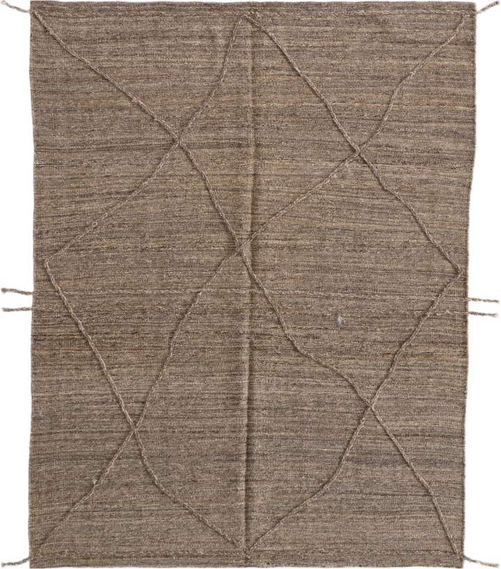 6' 4 x 8' 3 Hand Woven Kilim Modern Wool Rug