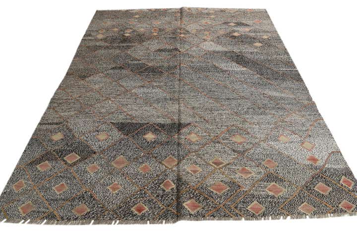 7' 3 x 9' 1 Hand Woven Kilim Modern Wool Rug
