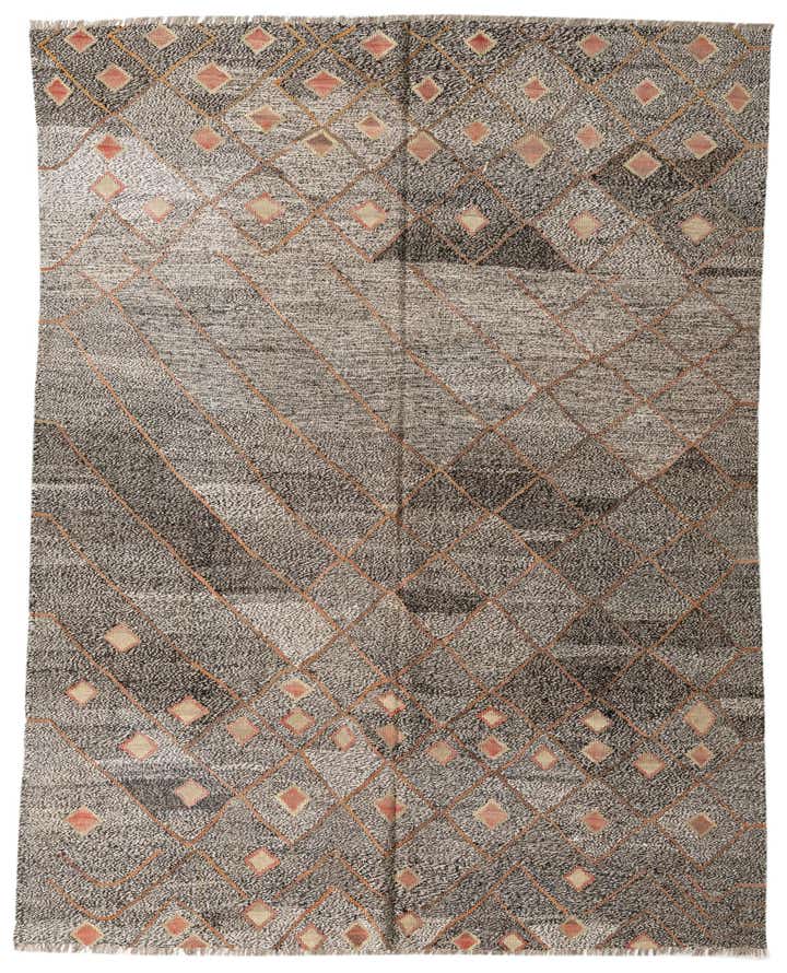 7' 3 x 9' 1 Hand Woven Kilim Modern Wool Rug