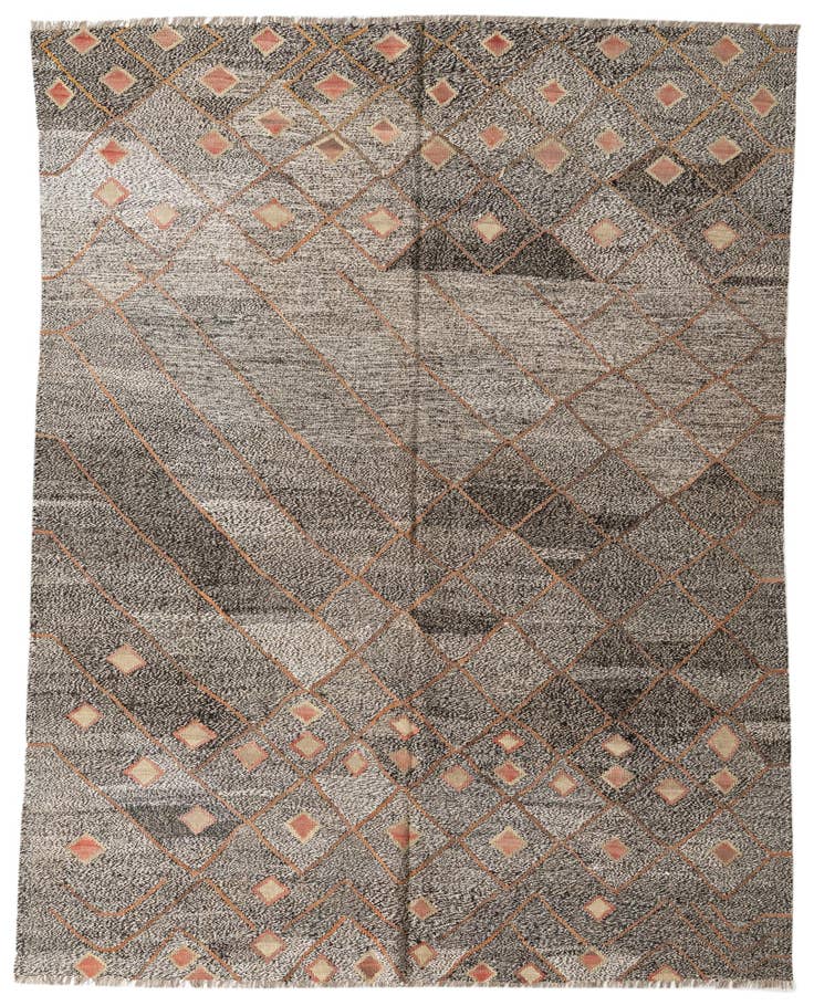 Detail image of 7' 3 x 9' 1 Hand Woven Kilim Modern Wool Rug
