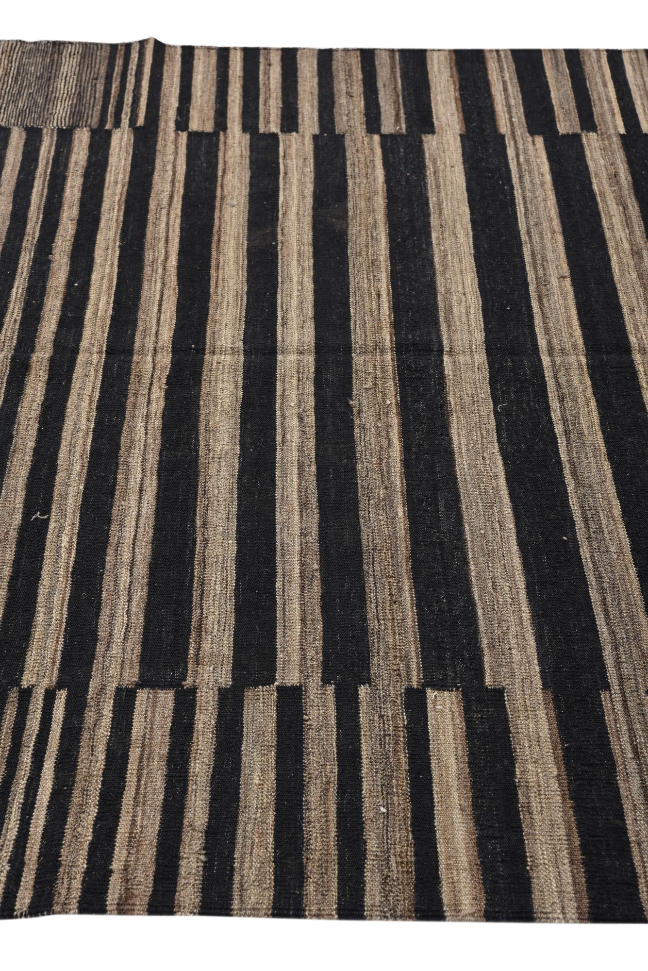 6' x 7' 7 Hand Woven Kilim Modern Wool Rug