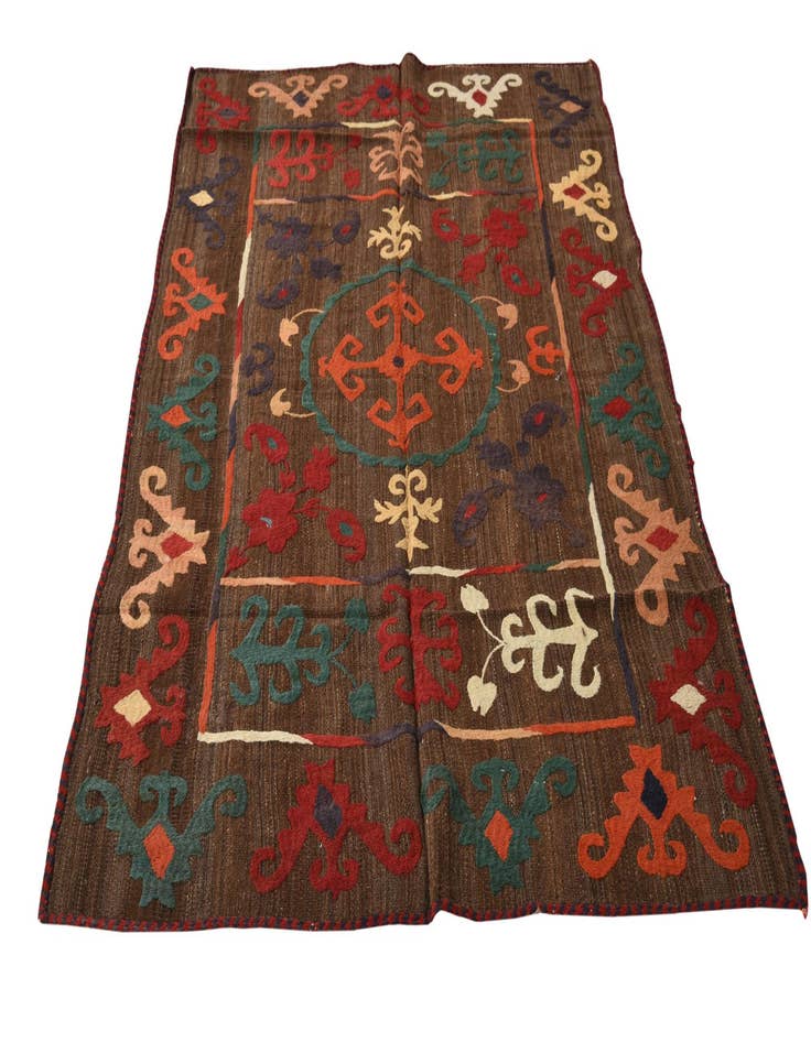 Detail image of 4' 7 x 6' 5  Hand Woven Kilim Modern Wool Rug