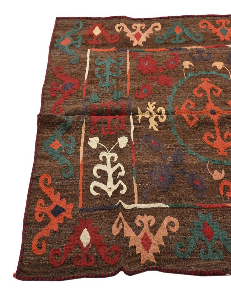 Detail image of 4' 7 x 6' 5  Hand Woven Kilim Modern Wool Rug