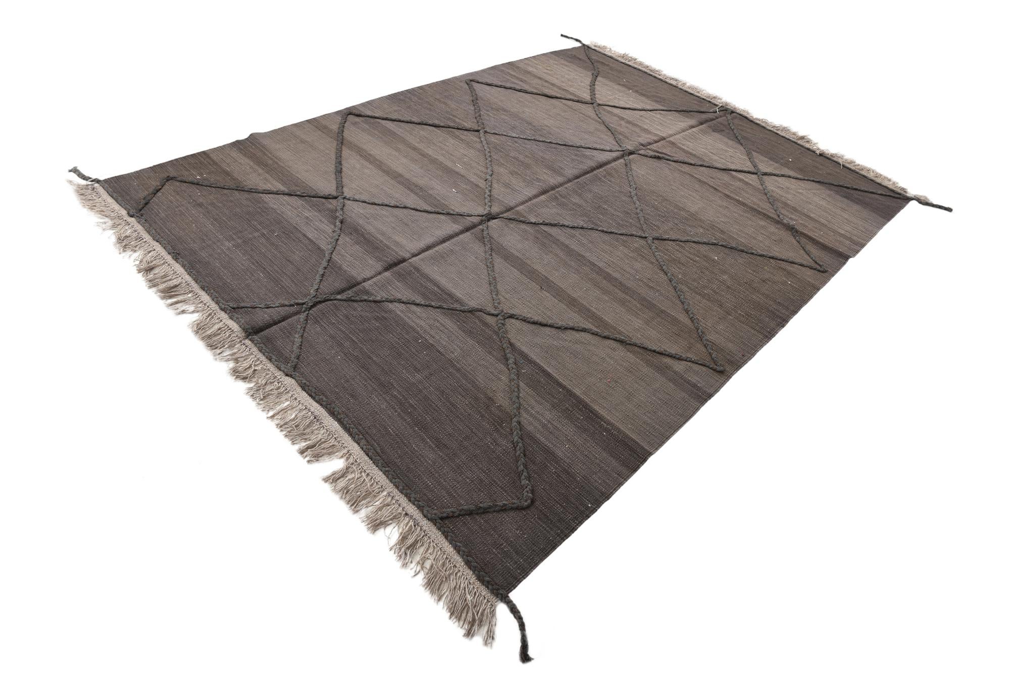 5' 9 x 8' Hand Woven Kilim Modern Wool Rug