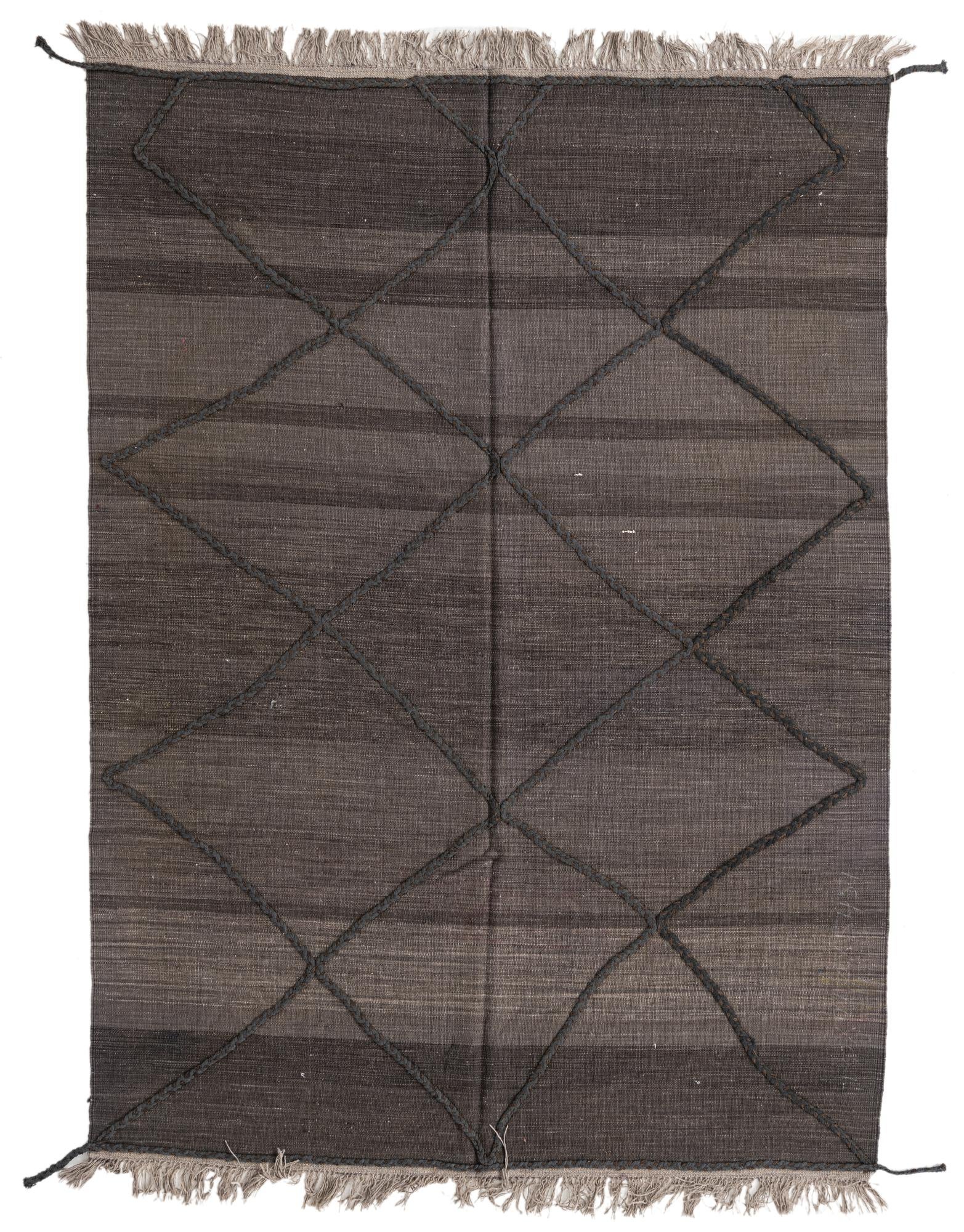 5' 9 x 8' Hand Woven Kilim Modern Wool Rug