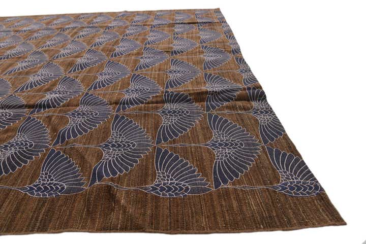 7' 2 x 10' 3 Hand Woven Kilim Modern Wool Rug