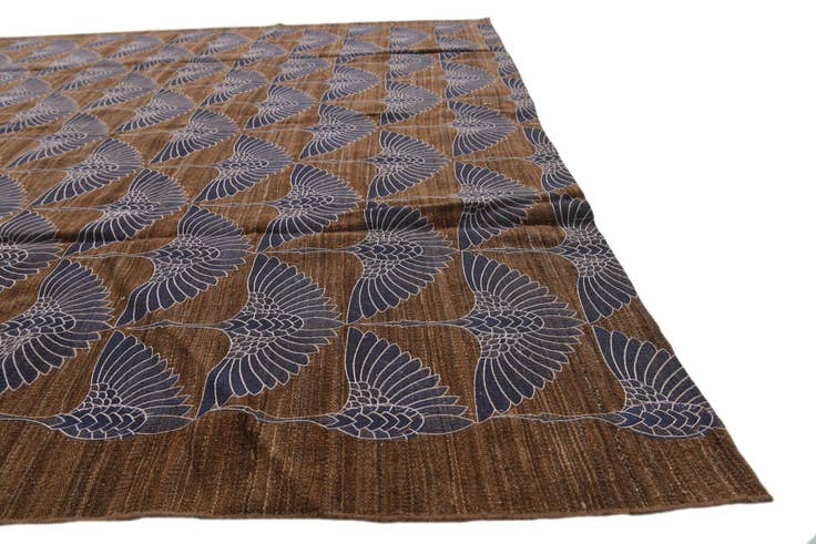 Detail image of 7' 2 x 10' 3 Hand Woven Kilim Modern Wool Rug