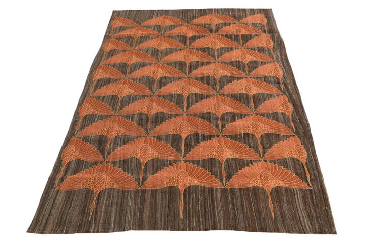 Detail image of 4' x 6' 3 Hand Woven Kilim Modern Wool Rug