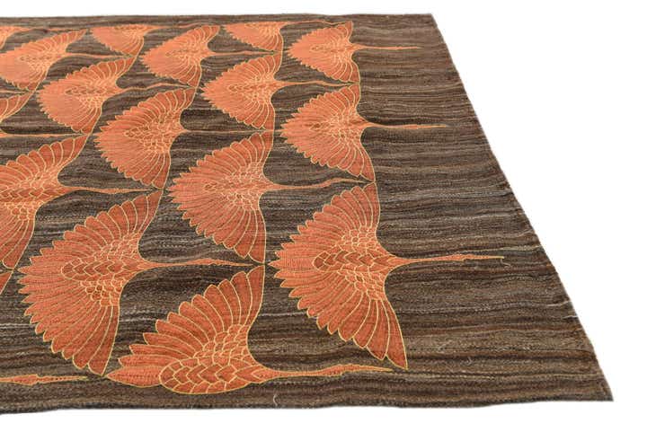 4' x 6' 3 Hand Woven Kilim Modern Wool Rug