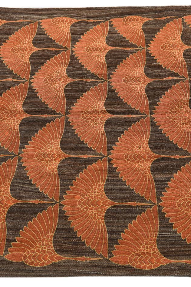 Detail image of 4' x 6' 3 Hand Woven Kilim Modern Wool Rug