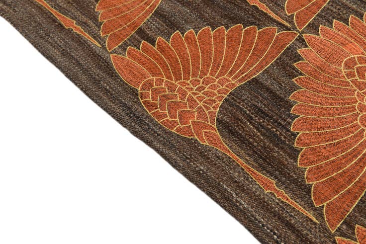 Detail image of 4' x 6' 3 Hand Woven Kilim Modern Wool Rug