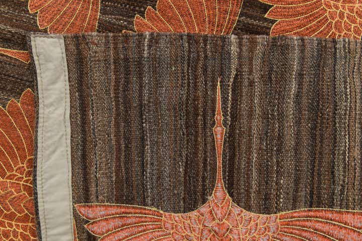 4' x 6' 3 Hand Woven Kilim Modern Wool Rug