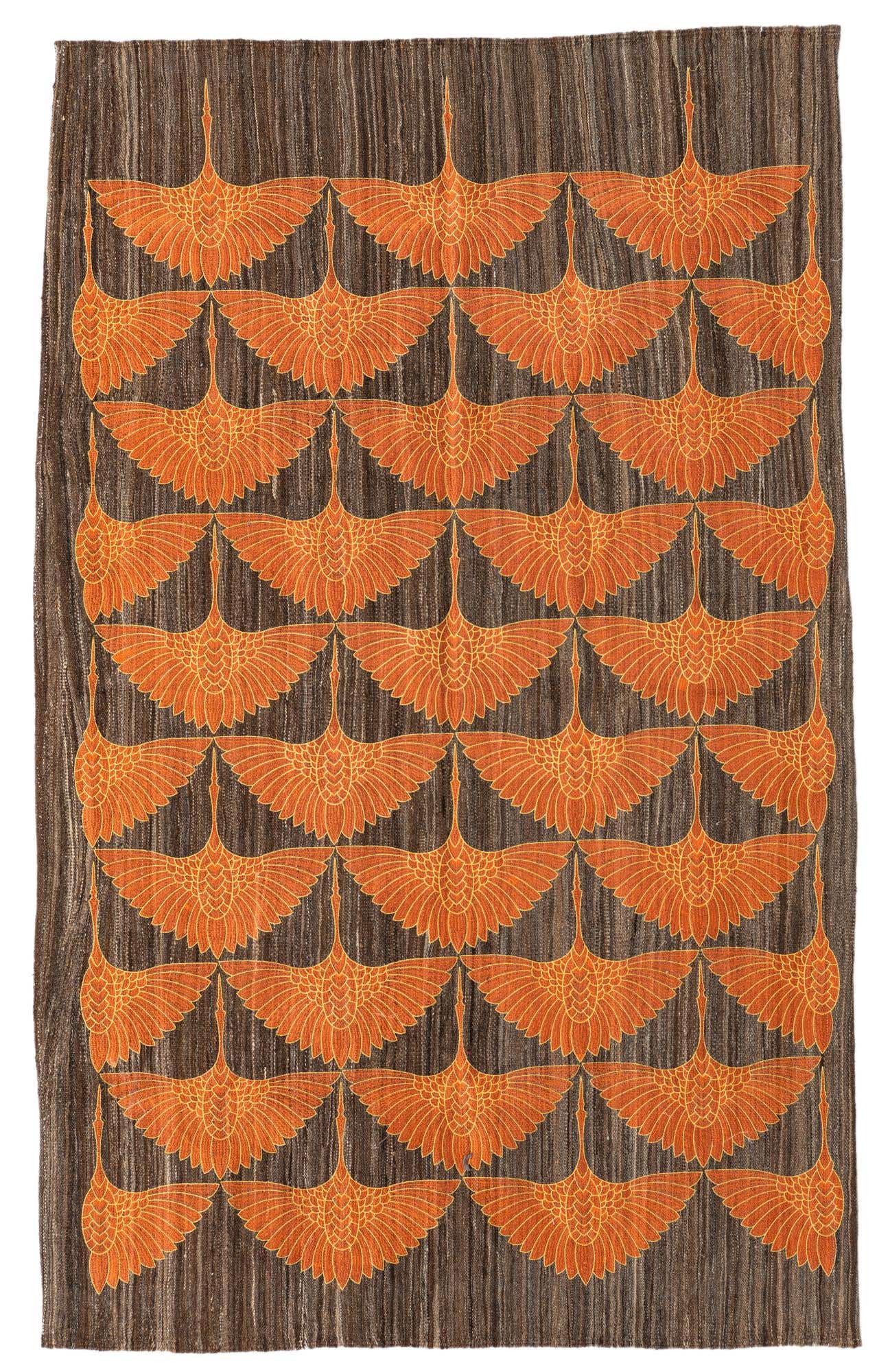 4' x 6' 3 Hand Woven Kilim Modern Wool Rug