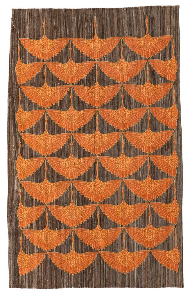 4' x 6' 3 Hand Woven Kilim Modern Wool Rug