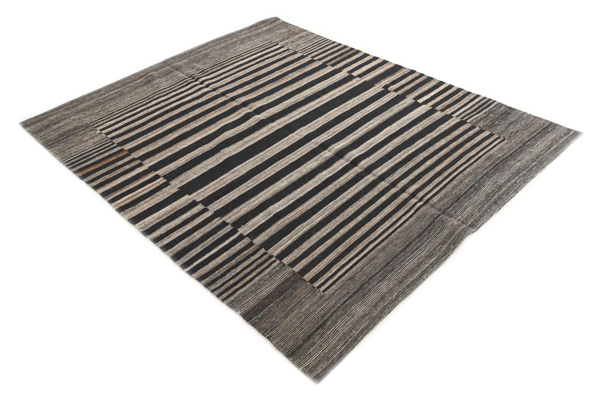 5' 3 x 6' 5 Hand Woven Kilim Modern Wool Rug
