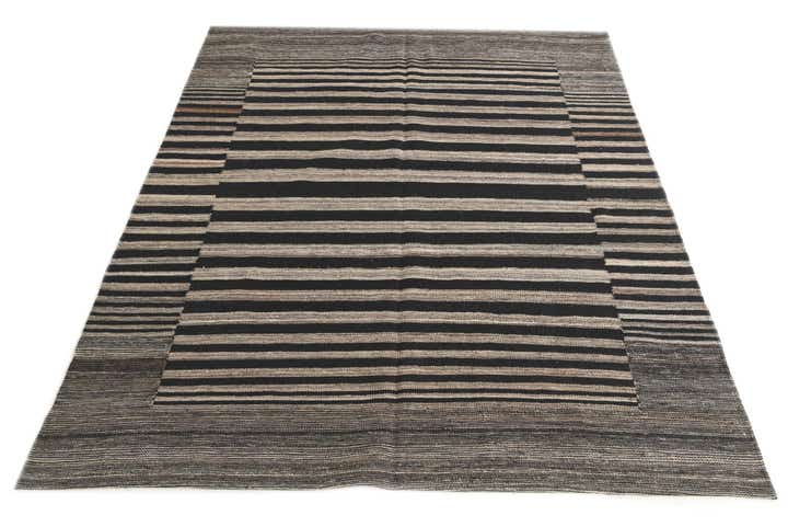 5' 3 x 6' 5 Hand Woven Kilim Modern Wool Rug