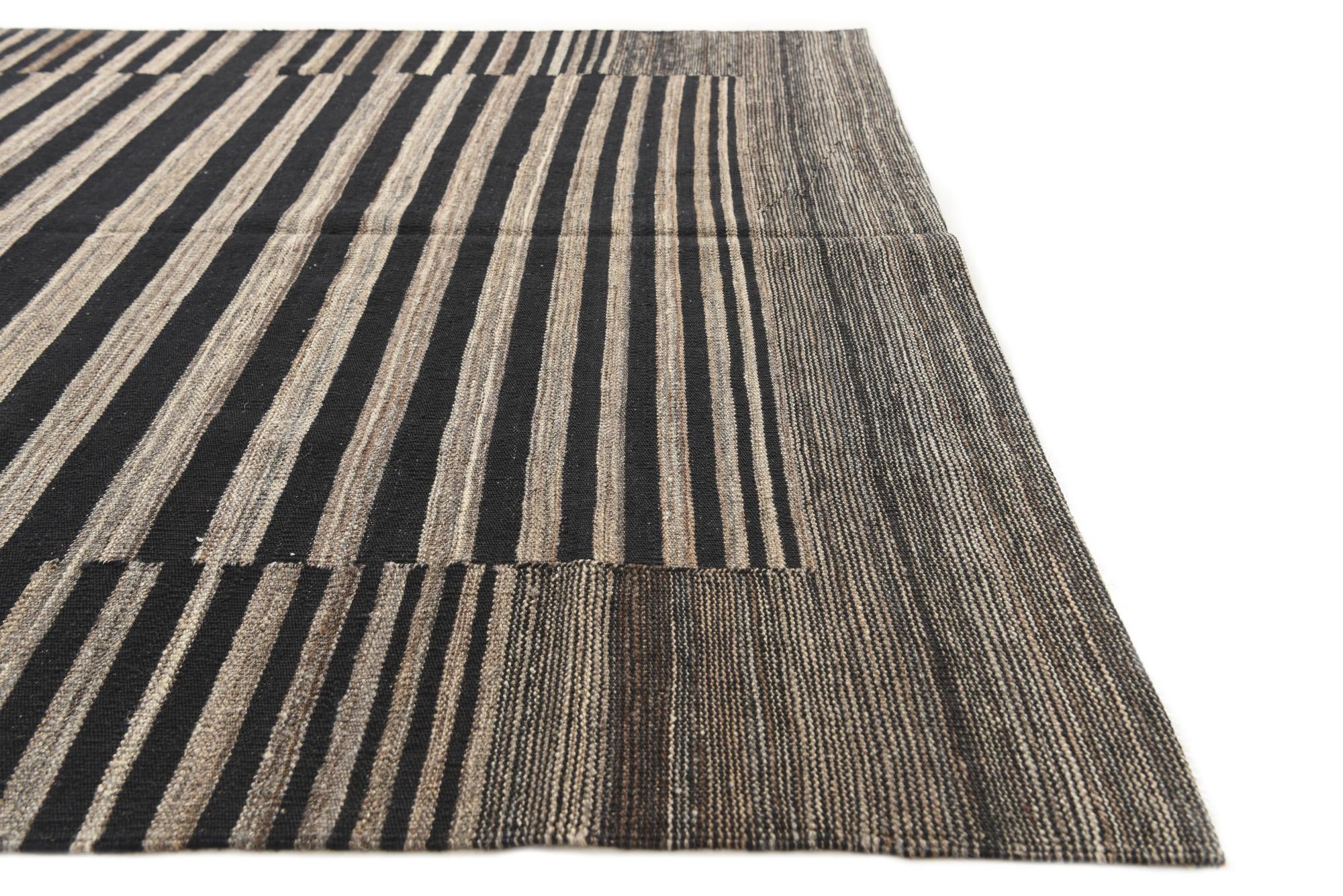 5' 3 x 6' 5 Hand Woven Kilim Modern Wool Rug