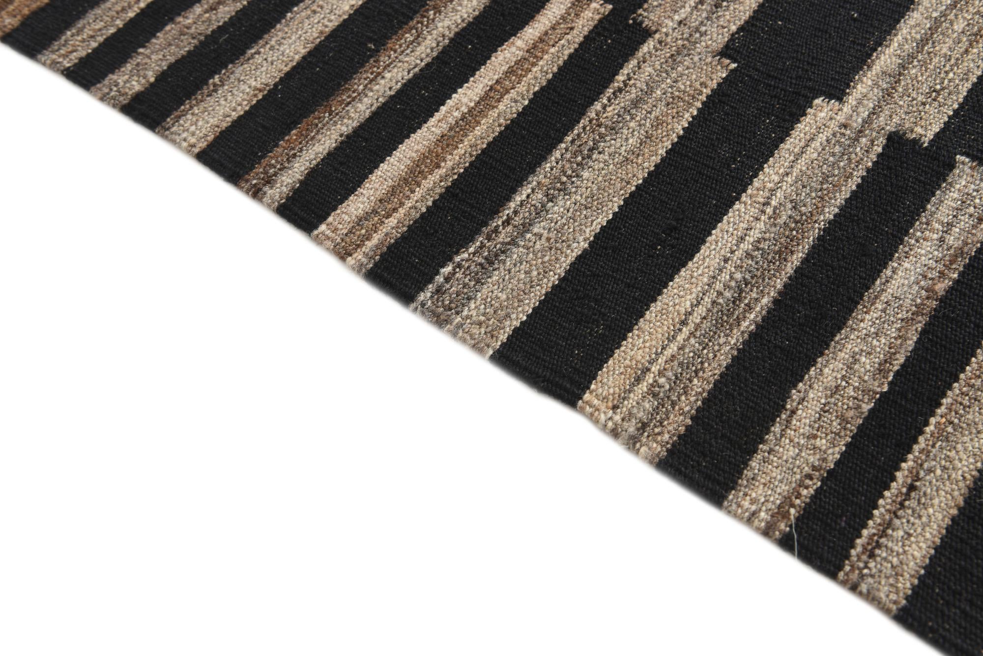 5' 3 x 6' 5 Hand Woven Kilim Modern Wool Rug