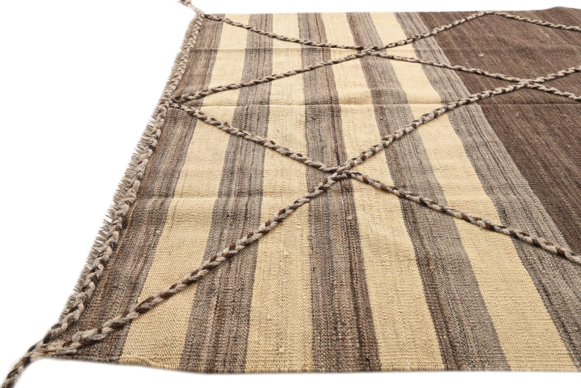 4' 2 x 6' Hand Woven Kilim Modern Wool Rug