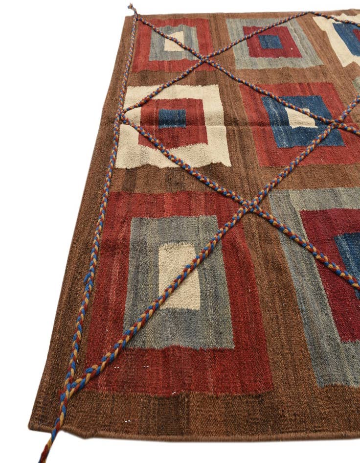 Detail image of 4' 10 x 6' 8  Hand Woven Kilim Modern Wool Rug