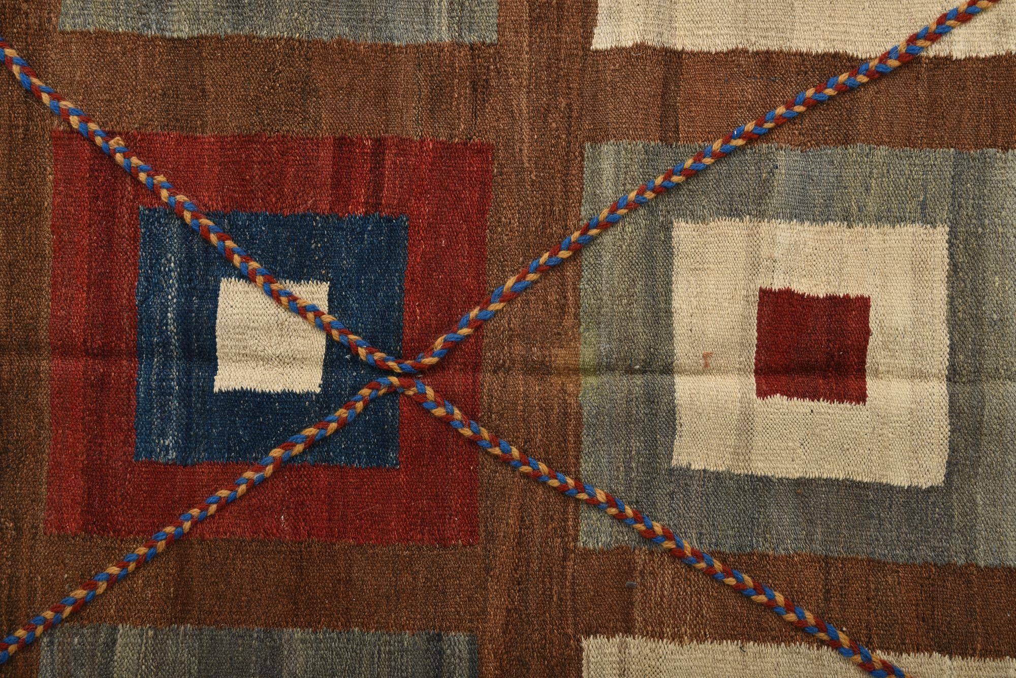 4' 10 x 6' 8 Hand Woven Kilim Modern Wool Rug