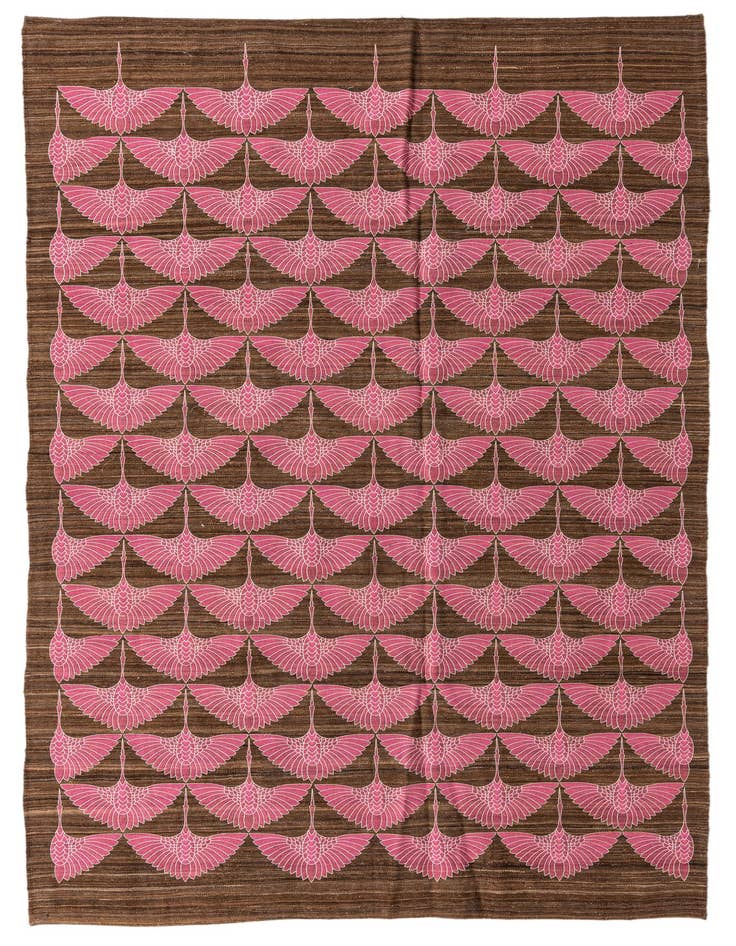 Detail image of 6' 5 x 9' 9 Hand Woven Kilim Modern Wool Rug