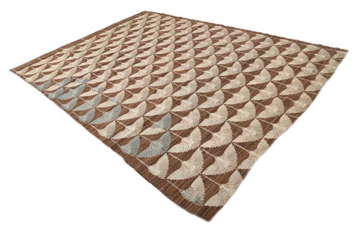 8' x 11' Hand Woven Kilim Modern Wool Rug
