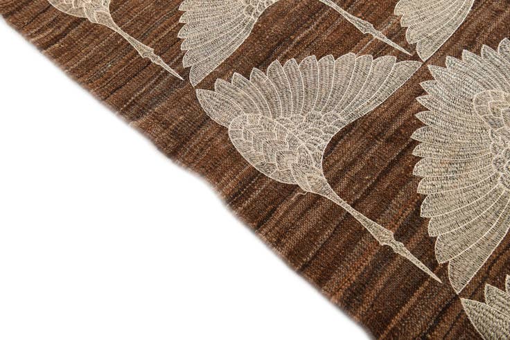 Detail image of 8' x 11' Hand Woven Kilim Modern Wool Rug