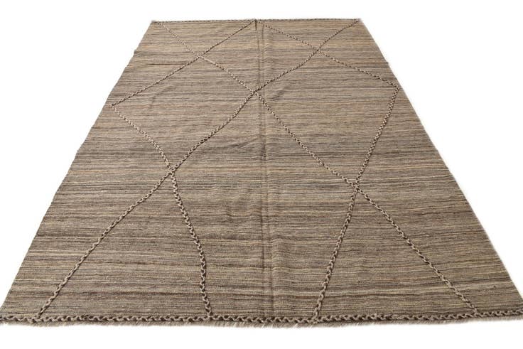 Detail image of 7' x 10' Hand Woven Kilim Modern Wool Rug
