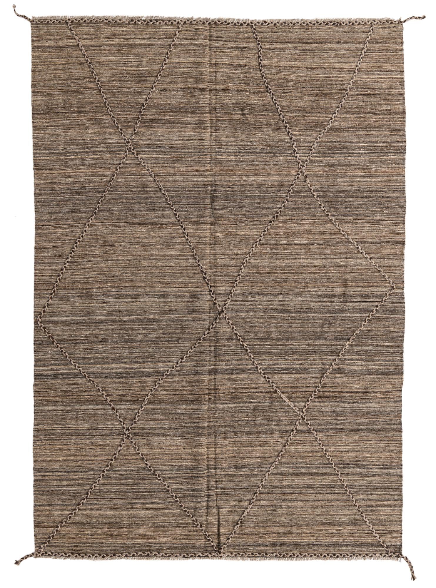 7' x 10' Hand Woven Kilim Modern Wool Rug