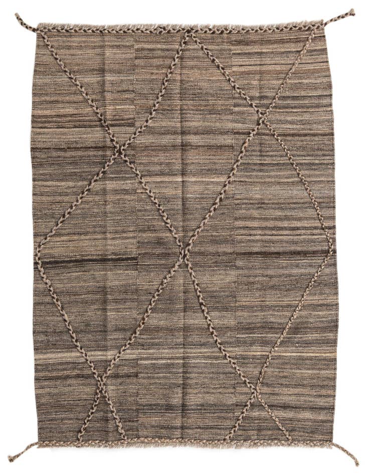 Detail image of 4' 3 x 6' Hand Woven Kilim Modern Wool Rug