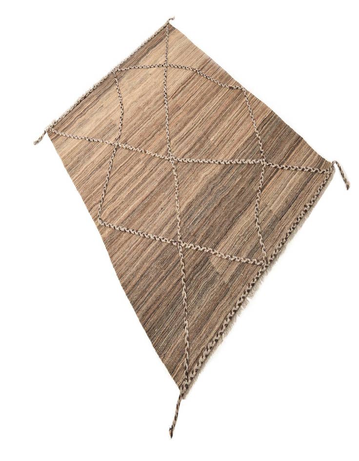 Detail image of 4' 2 x 6'  Hand Woven Kilim Modern Wool Rug