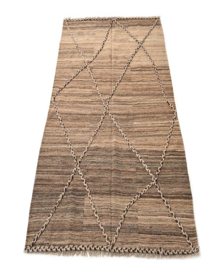 Detail image of 4' 2 x 6'  Hand Woven Kilim Modern Wool Rug