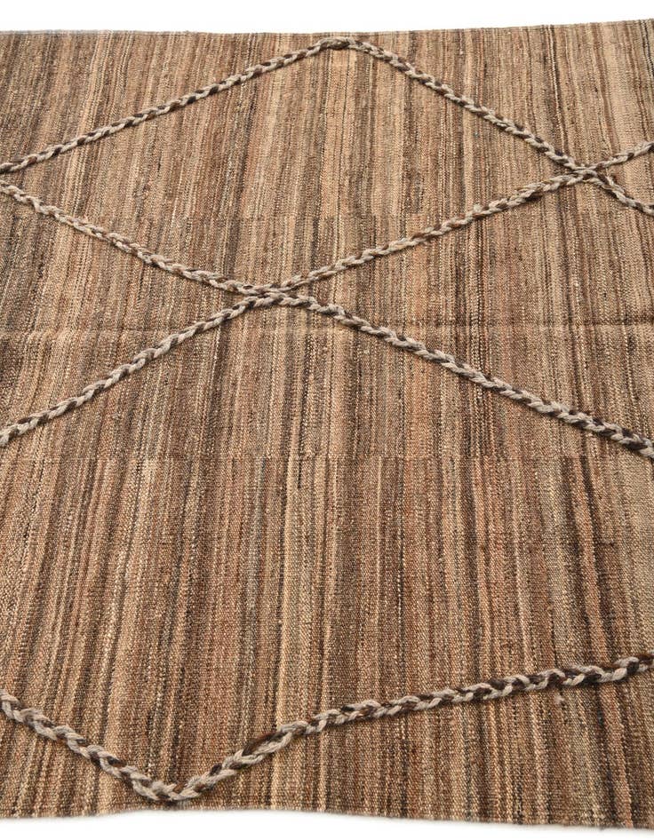 Detail image of 4' 2 x 6'  Hand Woven Kilim Modern Wool Rug